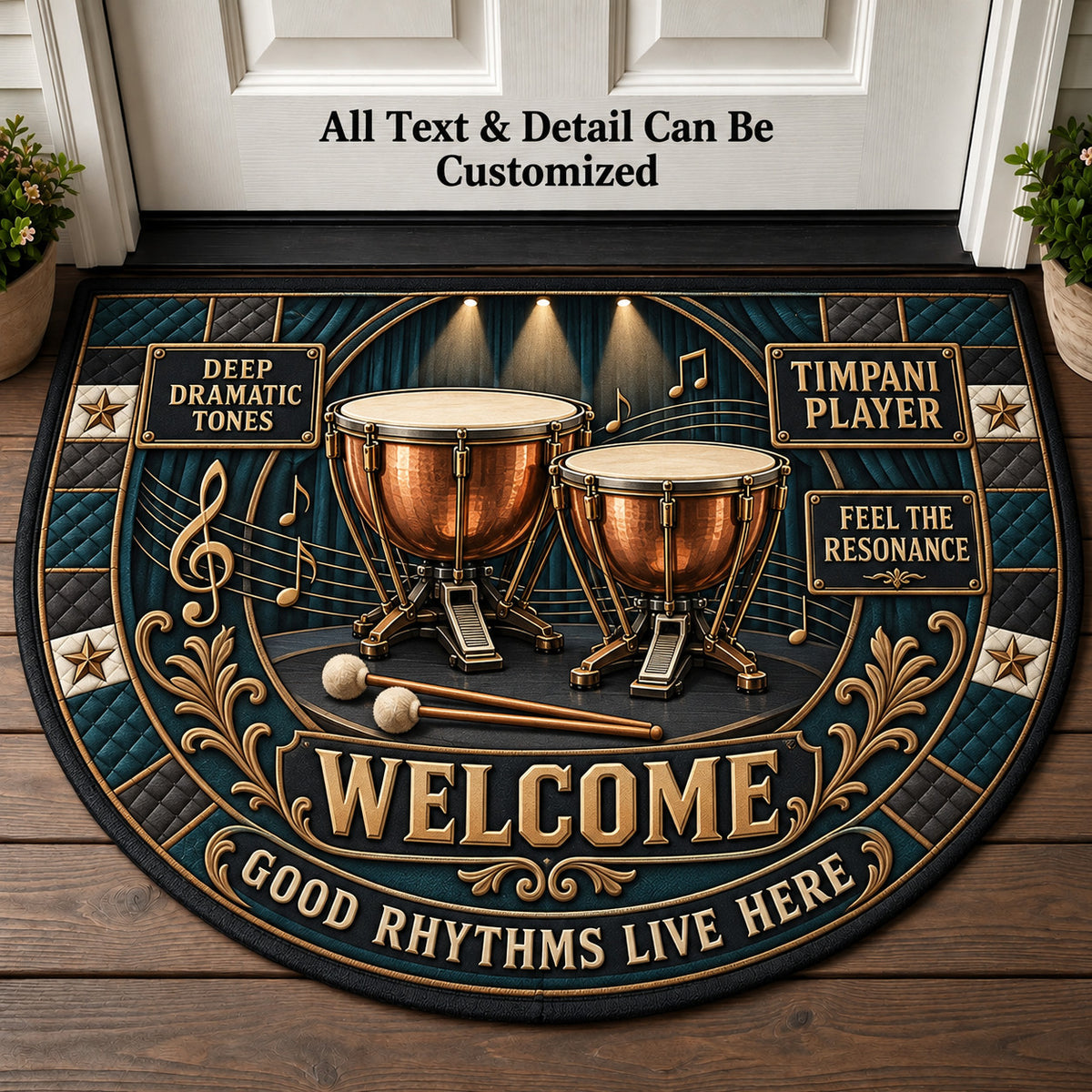Timpani Player Personalized Half Round Mat | 5To9Vibe