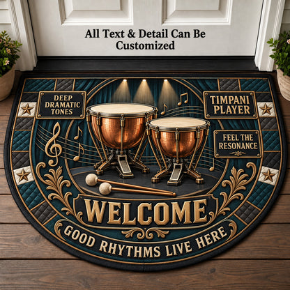 Timpani Player Personalized Half Round Mat | 5To9Vibe