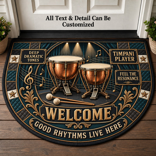 Timpani Player Personalized Half Round Mat | 5To9Vibe