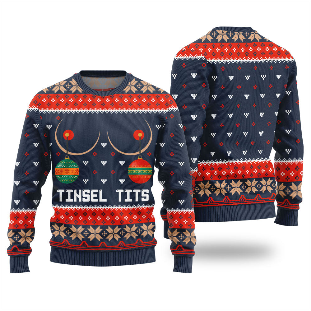 Tinsel Tits Mens Funny Christmas Sweater