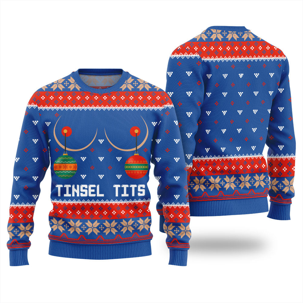 Tinsel Tits Mens Funny Christmas Sweater