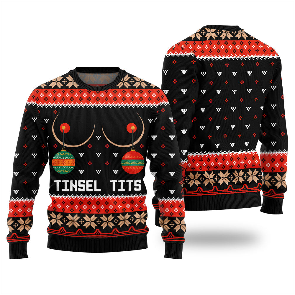 Tinsel Tits Mens Funny Christmas Sweater