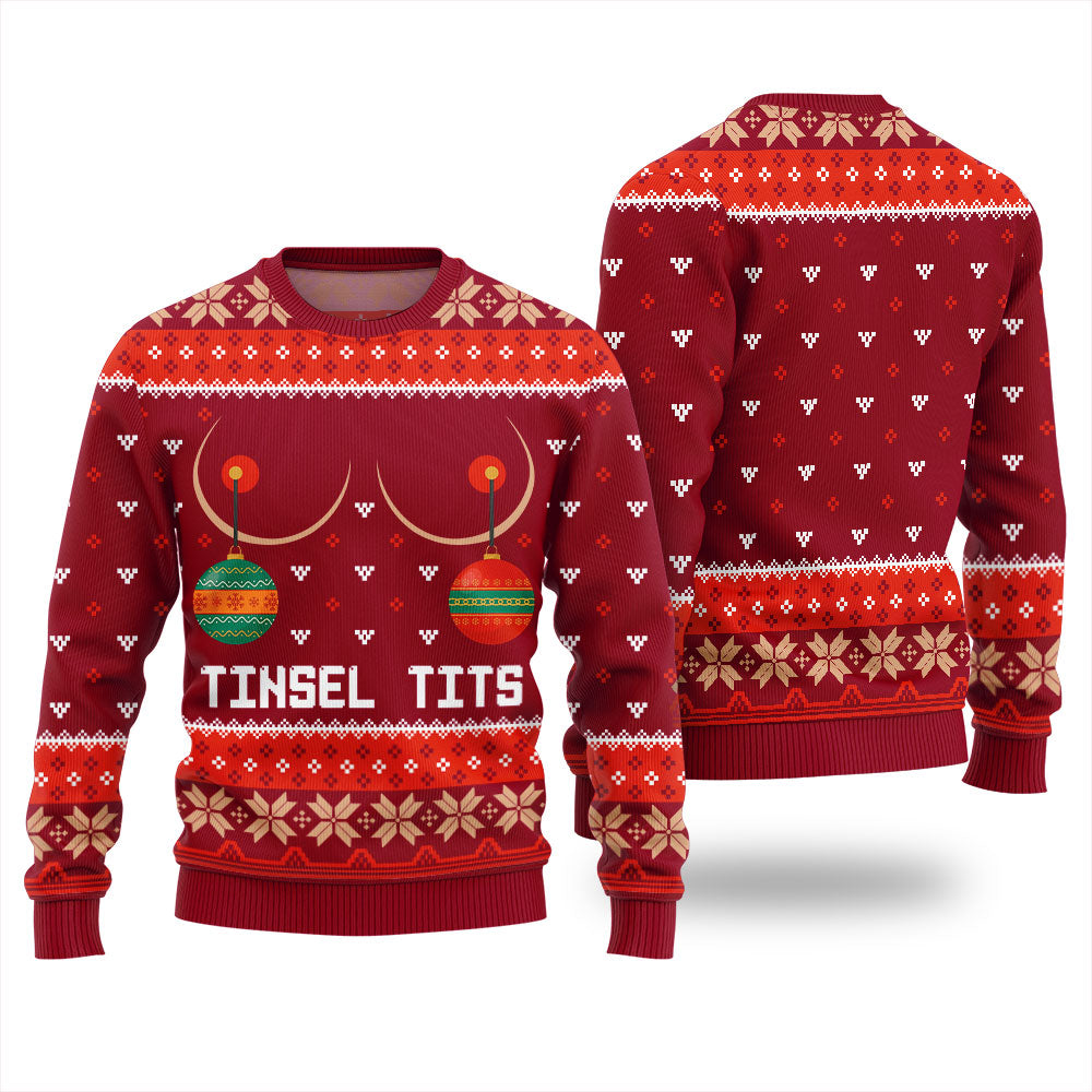 Tinsel Tits Mens Funny Christmas Sweater