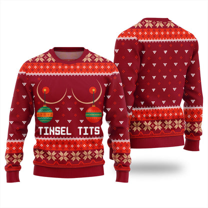 Tinsel Tits Mens Funny Christmas Sweater