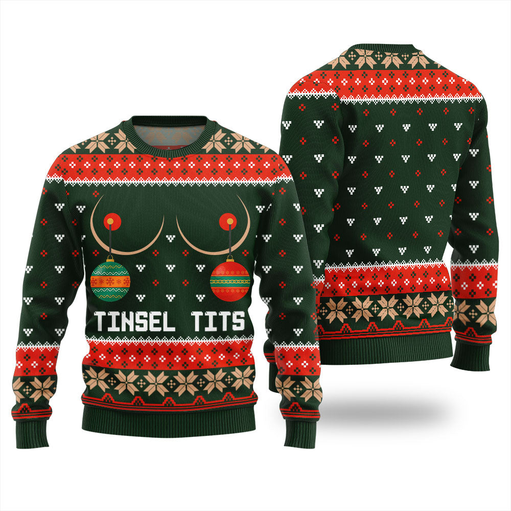 Tinsel Tits Womens Ugly Sweater