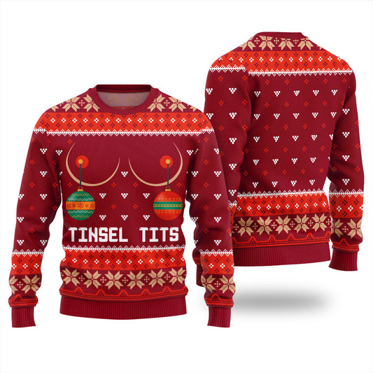 Tinsel Tits Womens Ugly Sweater