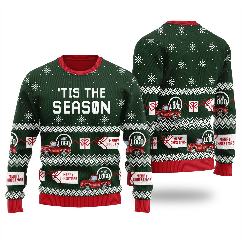 Tis The Season Custom Logo Christmas Sweater Womens