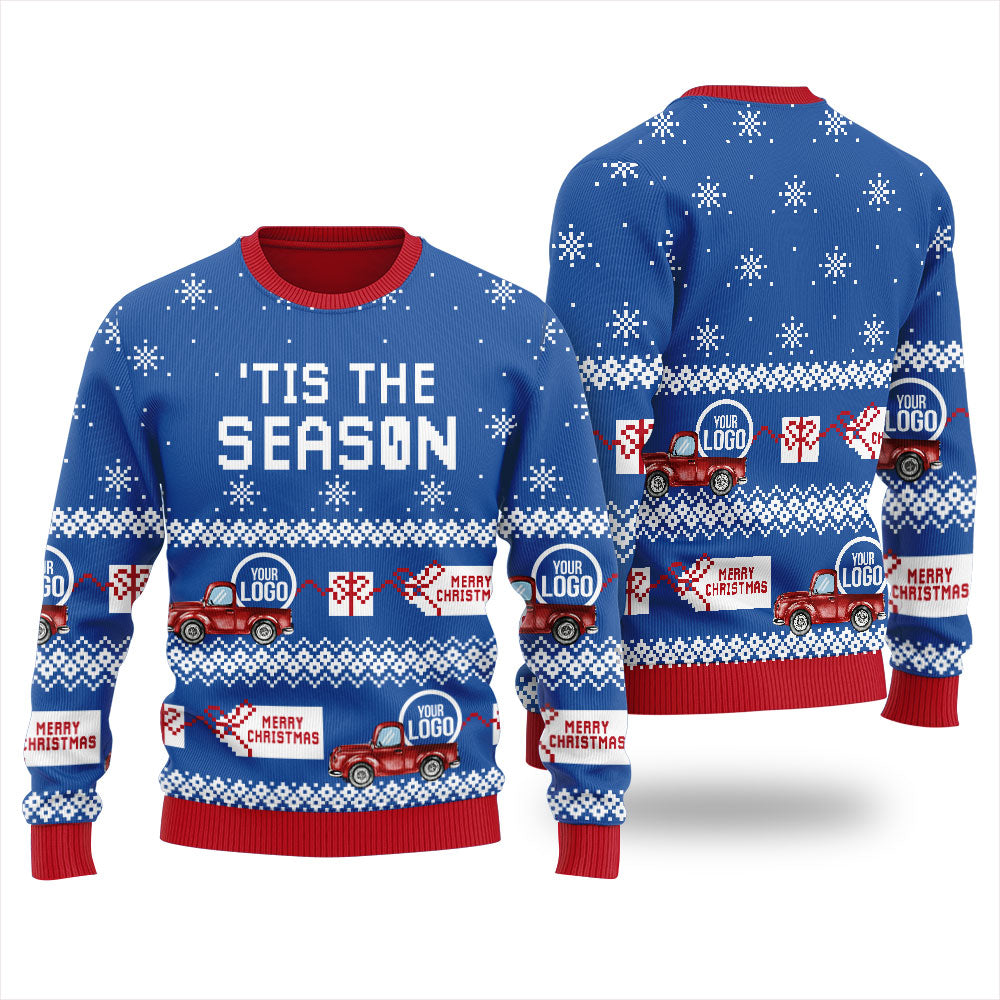 Tis The Season Custom Logo Christmas Sweater Womens