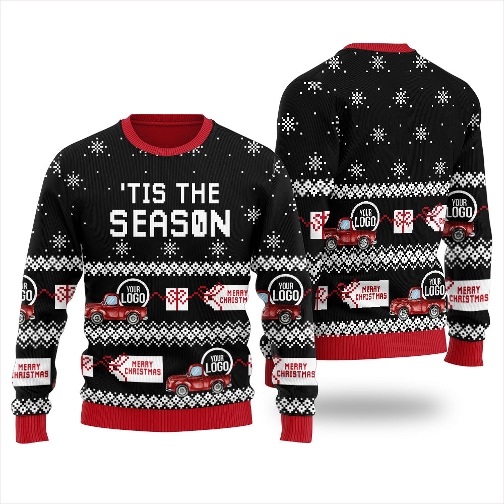 Tis The Season Custom Logo Christmas Sweater Womens