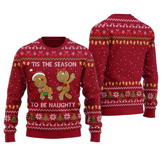 Tis The Season To Be Naughty Cookies Men's Ugly Christmas Sweater