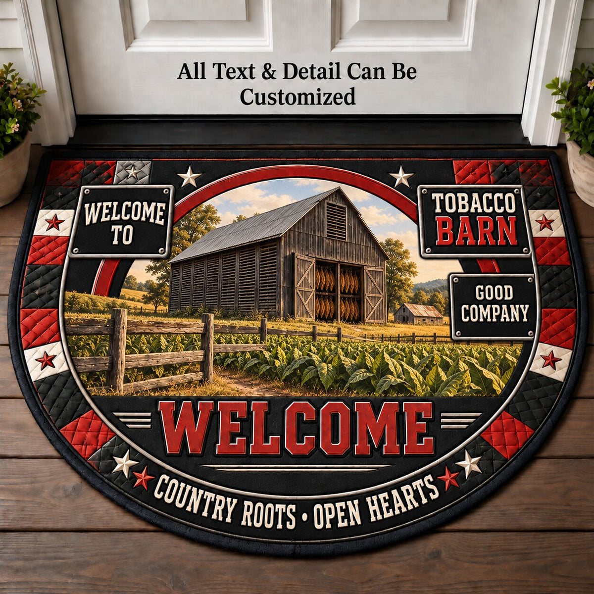Tobacco Barn Personalized Half Round Mat | 5To9Vibe