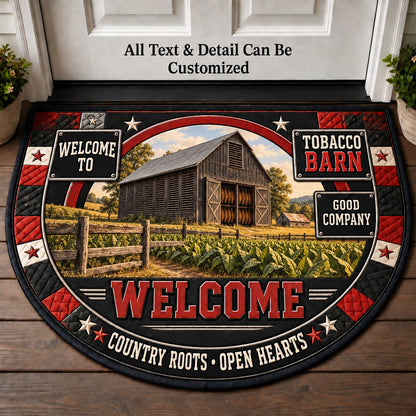 Tobacco Barn Personalized Half Round Mat | 5To9Vibe