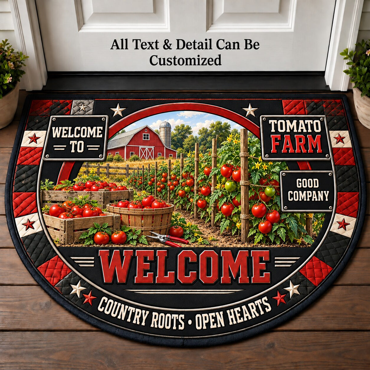 Tomato Farm Personalized Half Round Mat | 5To9Vibe