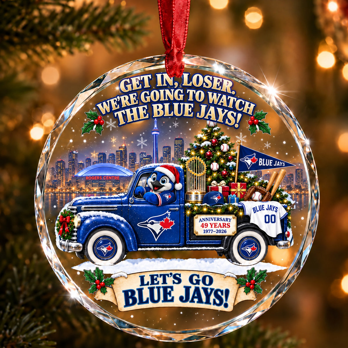 Baseball team Style 29 Glass Ornament mockup | 5To9Vibe