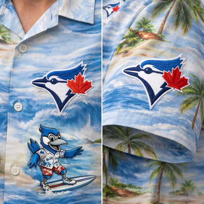TBJ Baseball Mascot Beach Viber Button-Up Unisex Hawaiian Shirt For Men & Women