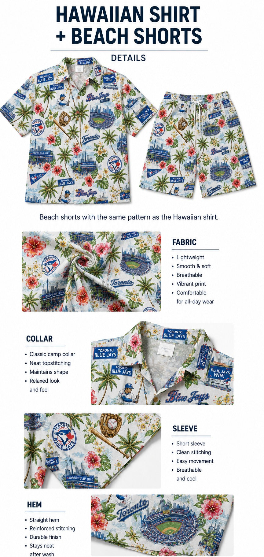 CC Baseball Teams Scenic Pattern Button-Up Unisex Hawaiian Shirt For Men and Women