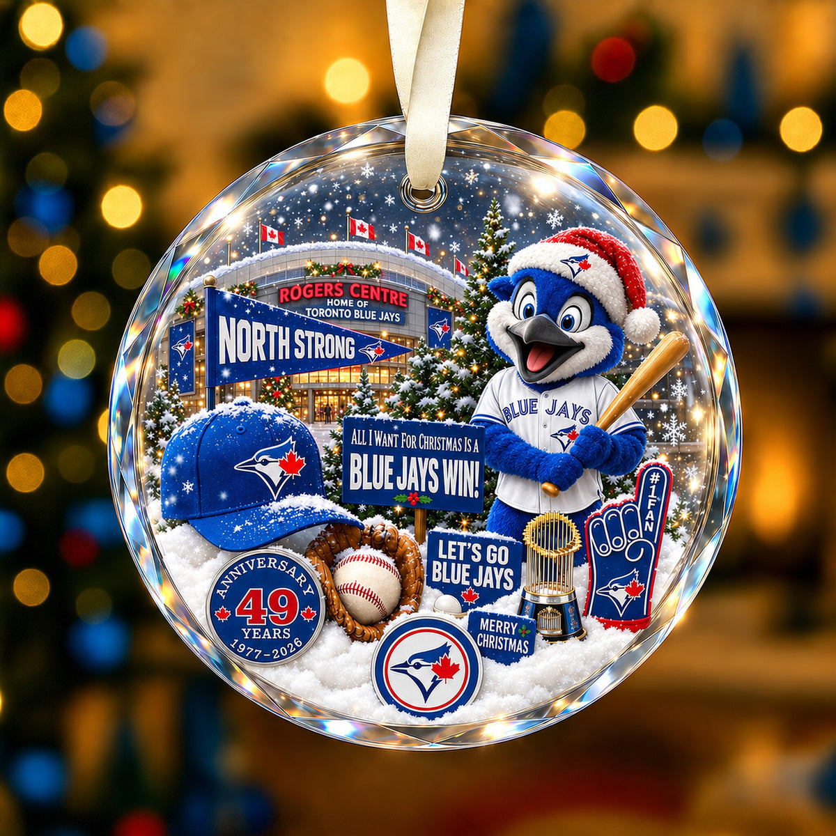All Baseball Teams Christmas Snow Vibe Round Glass Ornament  With Red Gift Box | 5to9vibe