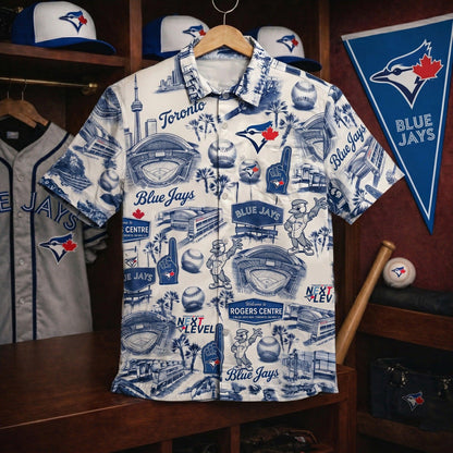 TBJ Baseball Stadium Slogan Legacy Vintage Unisex Button-Up Hawaiian Shirt