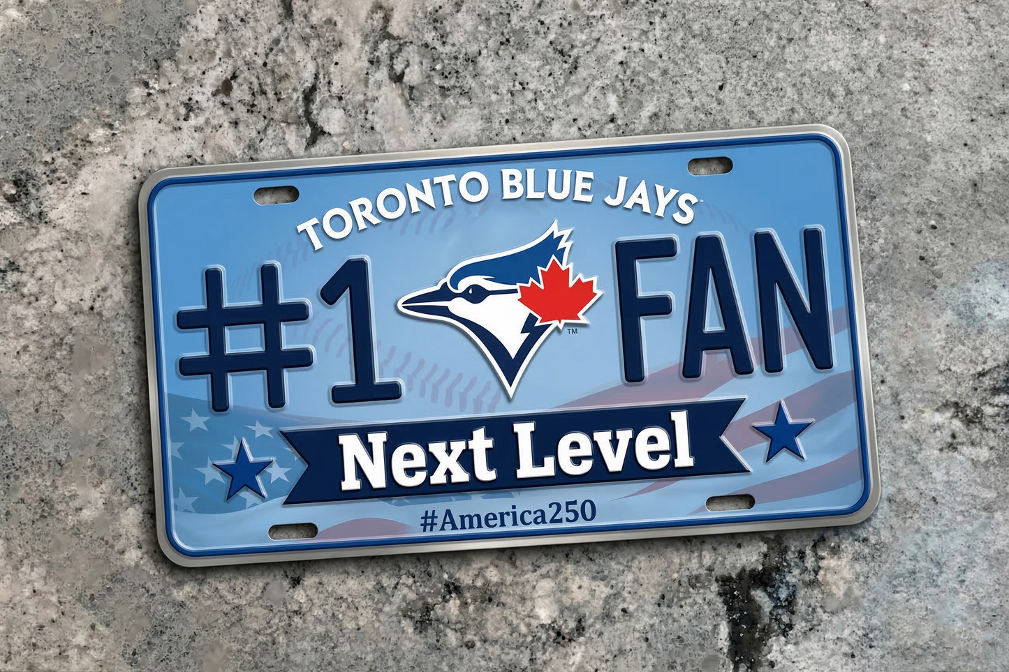 Baseball Car Plate Team Logo Fan America 250 Premium Car Plate