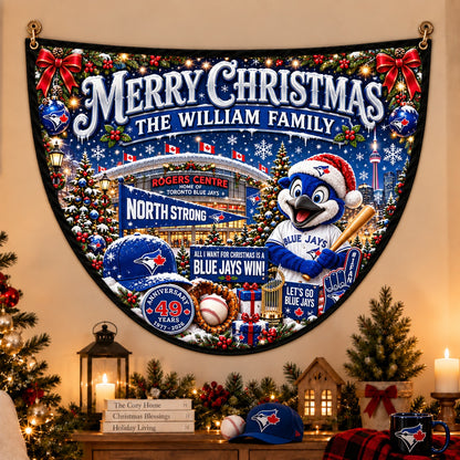 All Baseball Teams Personalized Christmas Night Bunting Flag - 5to9vibe