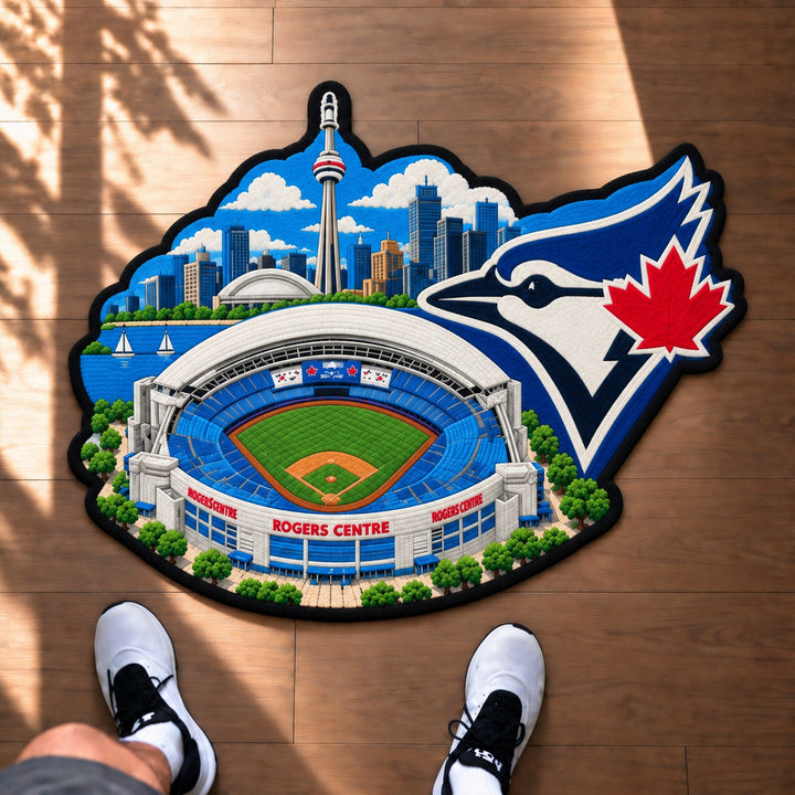 All Baseball Teams Logo Stadium Area Baseball Fan Custom Shape Rug Print Premium Welcome Mat Washable Black Border Personalized Baseball Custom Shape Rug