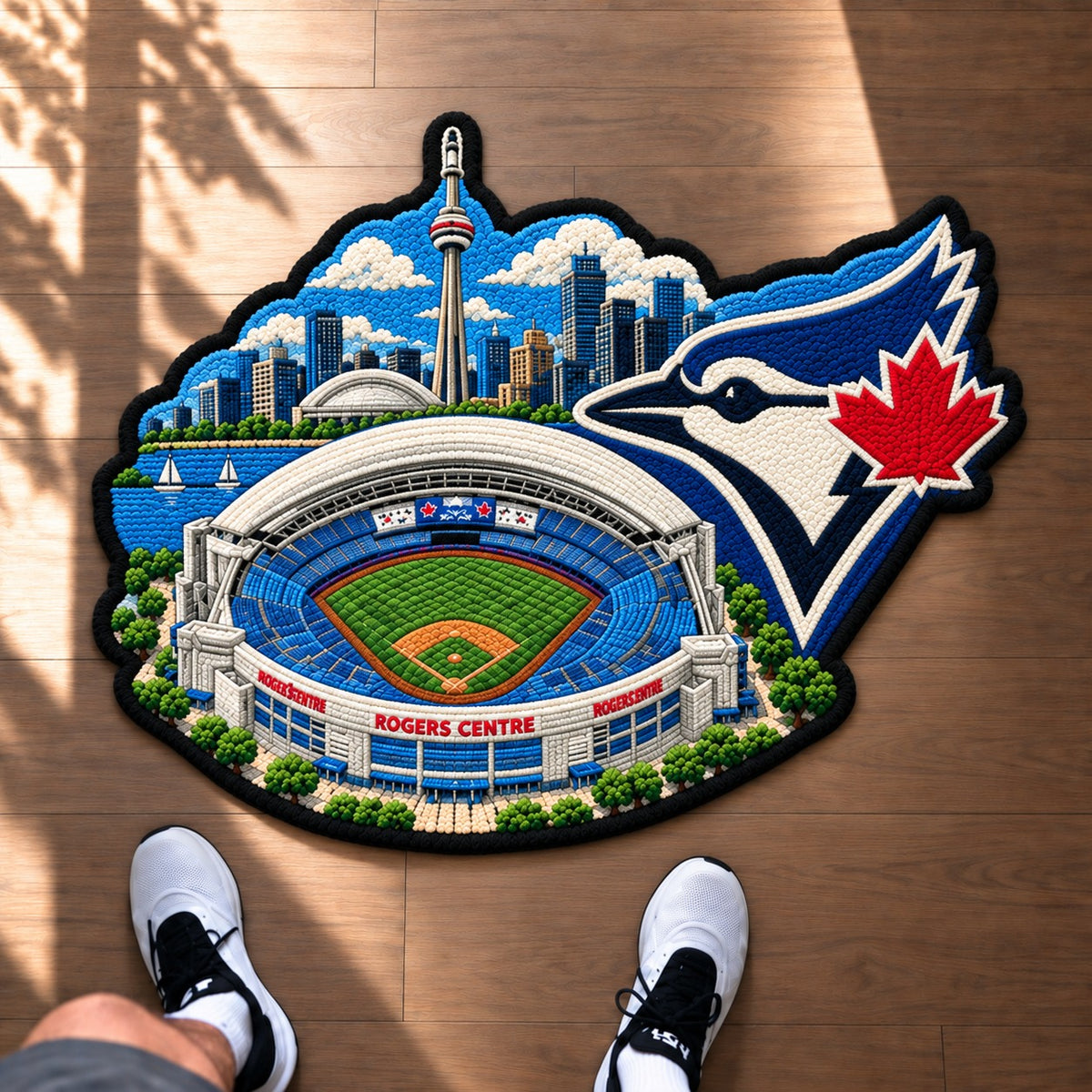 All Baseball Teams Logo Stadium Area Baseball Fan Custom Shape Rug Print Premium Welcome Mat Washable Black Border Personalized Baseball Custom Shape Rug