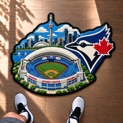 All Baseball Teams Logo Stadium Area Baseball Fan Custom Shape Rug Print Premium Welcome Mat Washable Black Border Personalized Baseball Custom Shape Rug