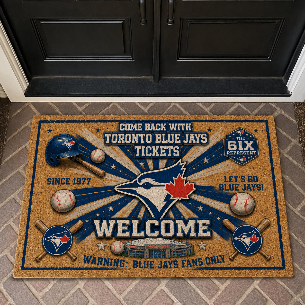 Alfombra personalizada de bienvenida premium de equipo de la MLB – Felpudo de béisbol personalizado