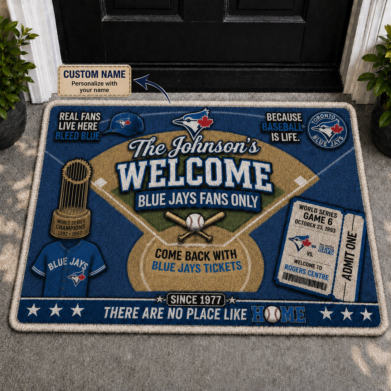 Alfombra personalizada de bienvenida premium de equipo de la MLB – Felpudo de béisbol personalizado
