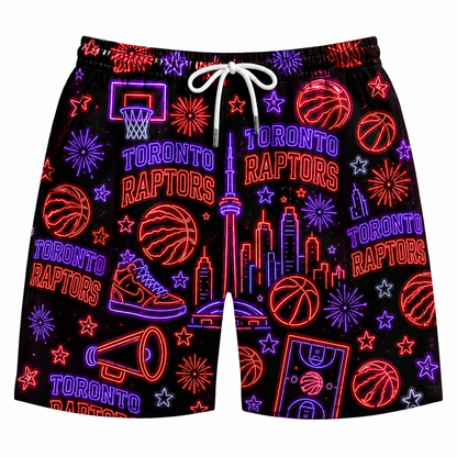 All Basketball Teams Neon Pattern Vibe Summer Party Button-Up Unisex Hawaiian Shirt For Men and Women