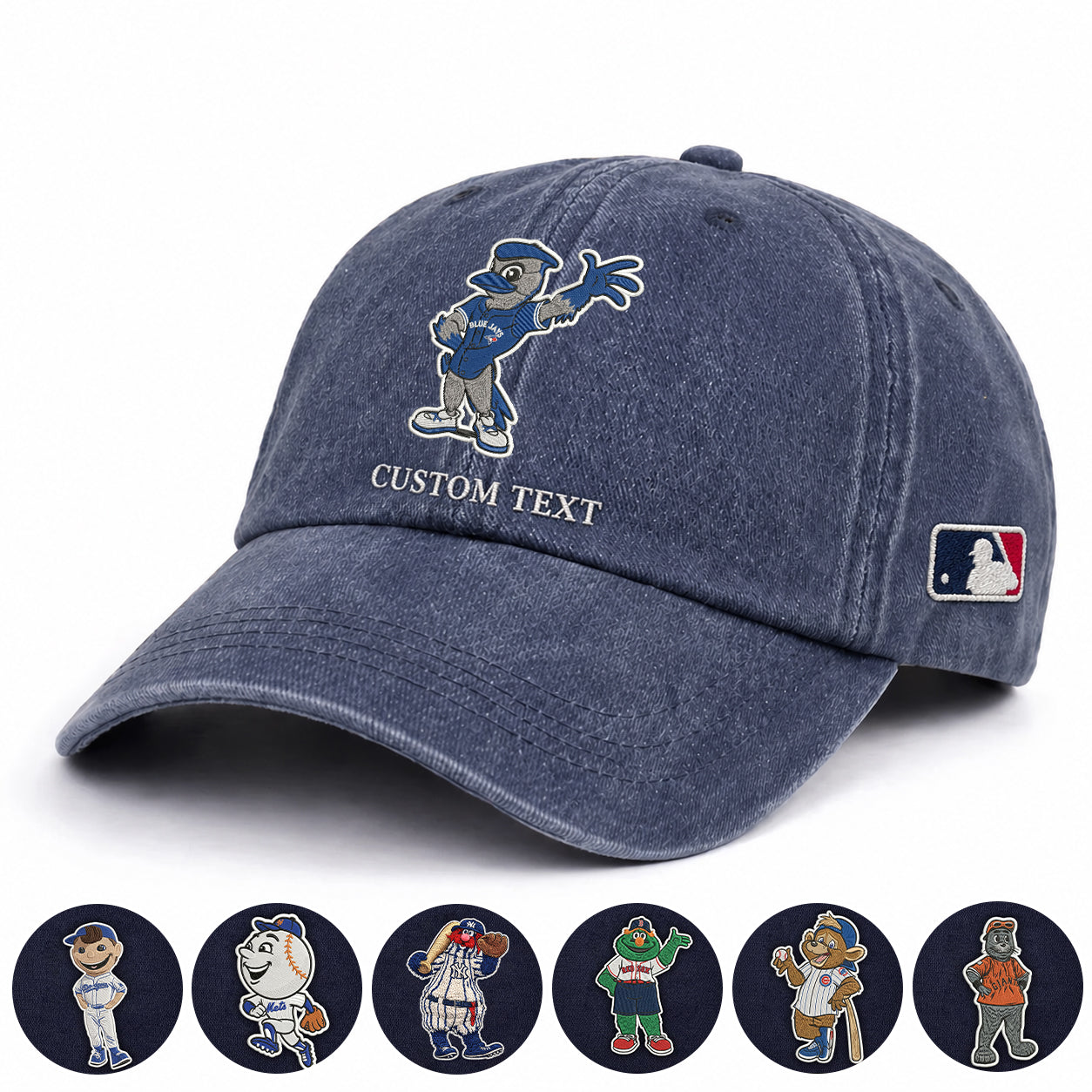 Mascots Baseball Cap All Teams Embroidered Logo Premium Wash Cap