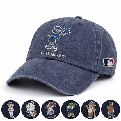 Mascots Baseball Cap All Teams Embroidered Logo Premium Wash Cap