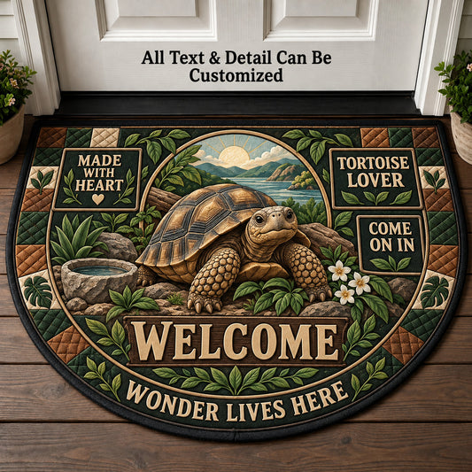 Tortoise Lover Personalized Half Round Mat | 5To9Vibe