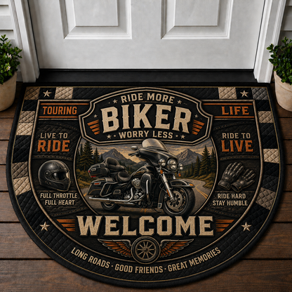 Motorcycle Garage Welcome Mat - Custom Built Biker Workshop Doormat - 5to9vibe