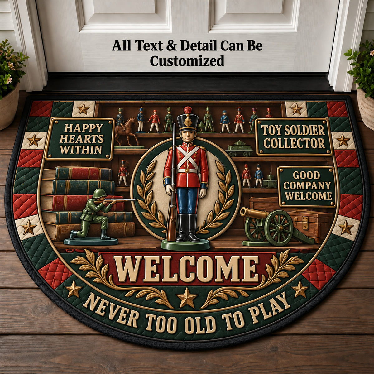 Toy Soldier Collector Personalized Half Round Mat | 5To9Vibe