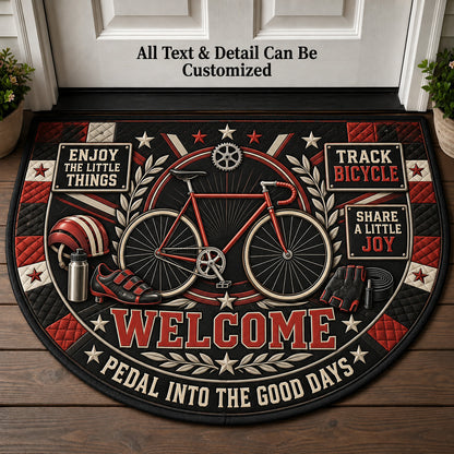 Track Bicycle Personalized Half Round Mat | 5To9Vibe