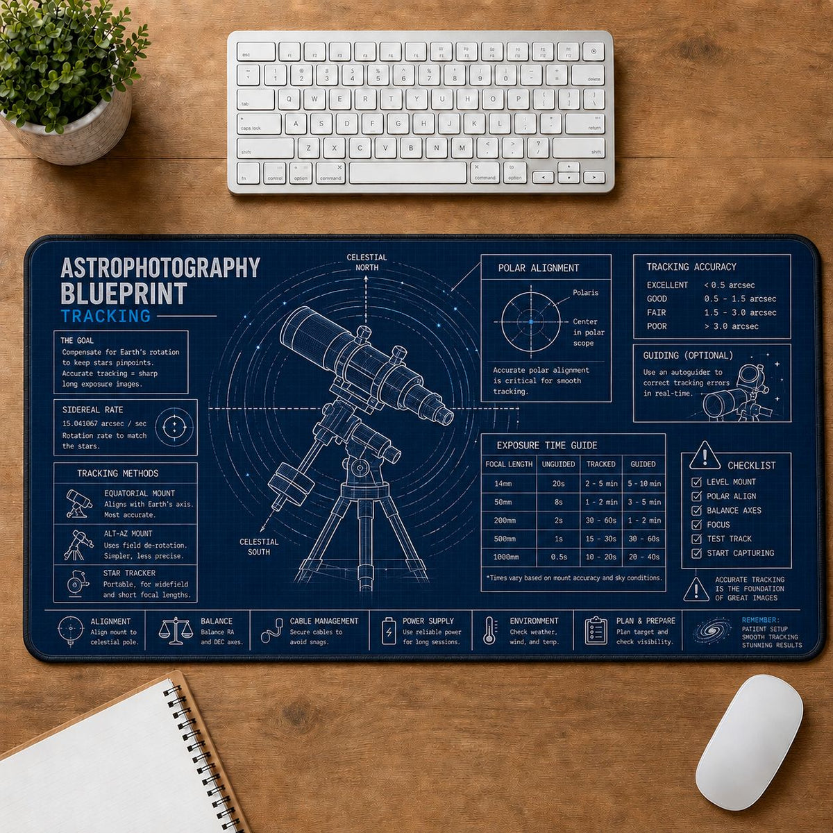Tracking Astronomy Desk Mat | 5To9Vibe
