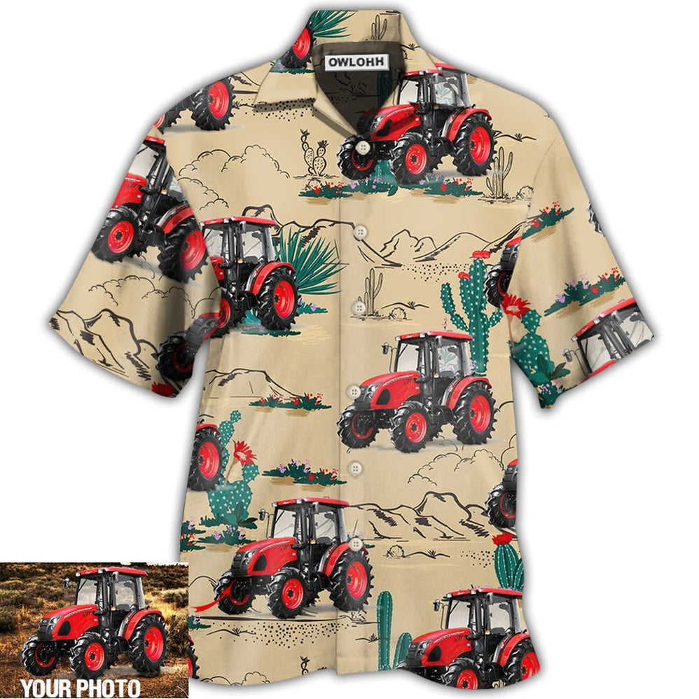 Hawaiian Shirt / Adults / S Tractor On The Desert Basic Style Custom Photo - Hawaiian Shirt 
