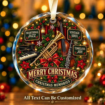 Traditional Jazz Personalized Glass Ornament | 5To9Vibe