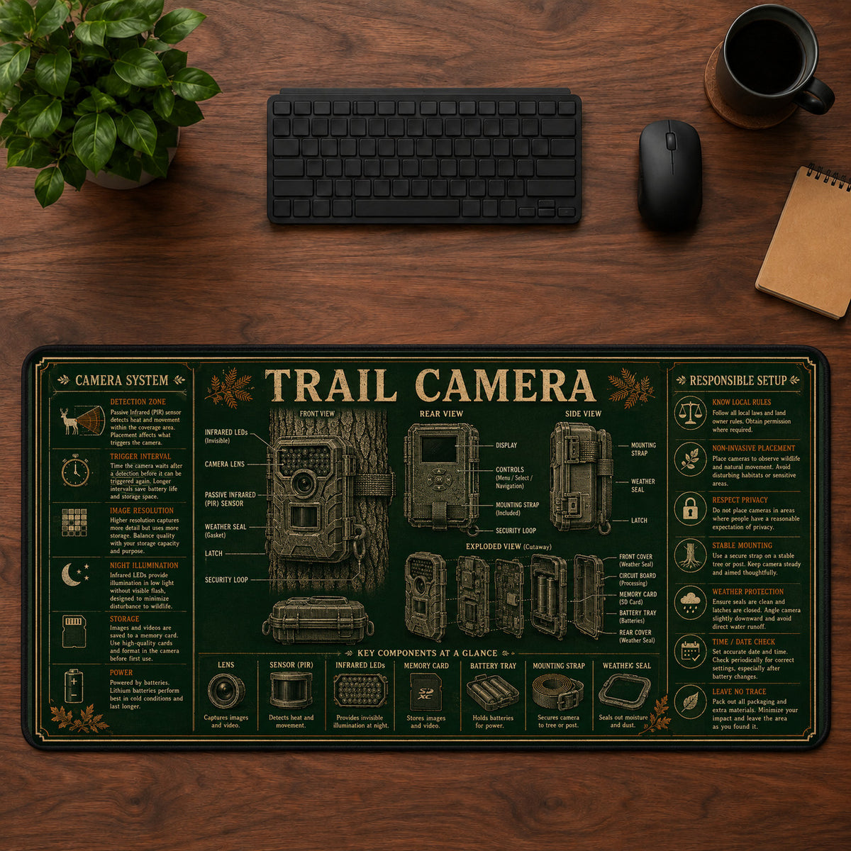 Trail Camera Desk Mat Mouse Pad | 5To9Vibe