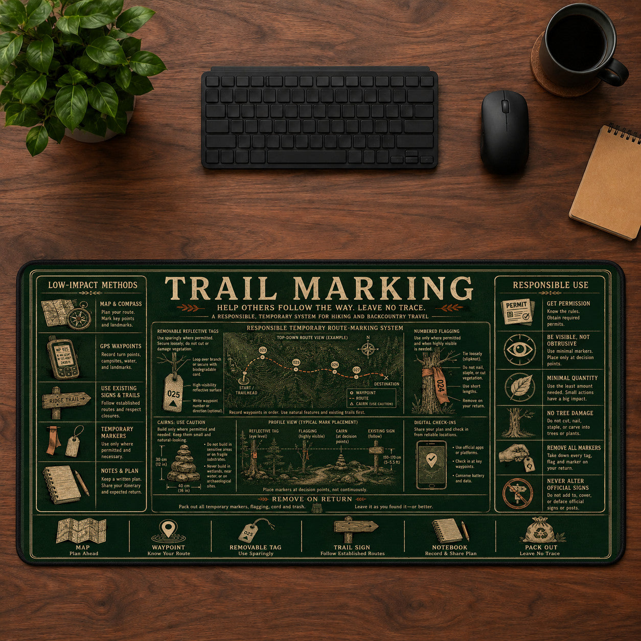 Trail Marking Desk Mat Mouse Pad | 5To9Vibe