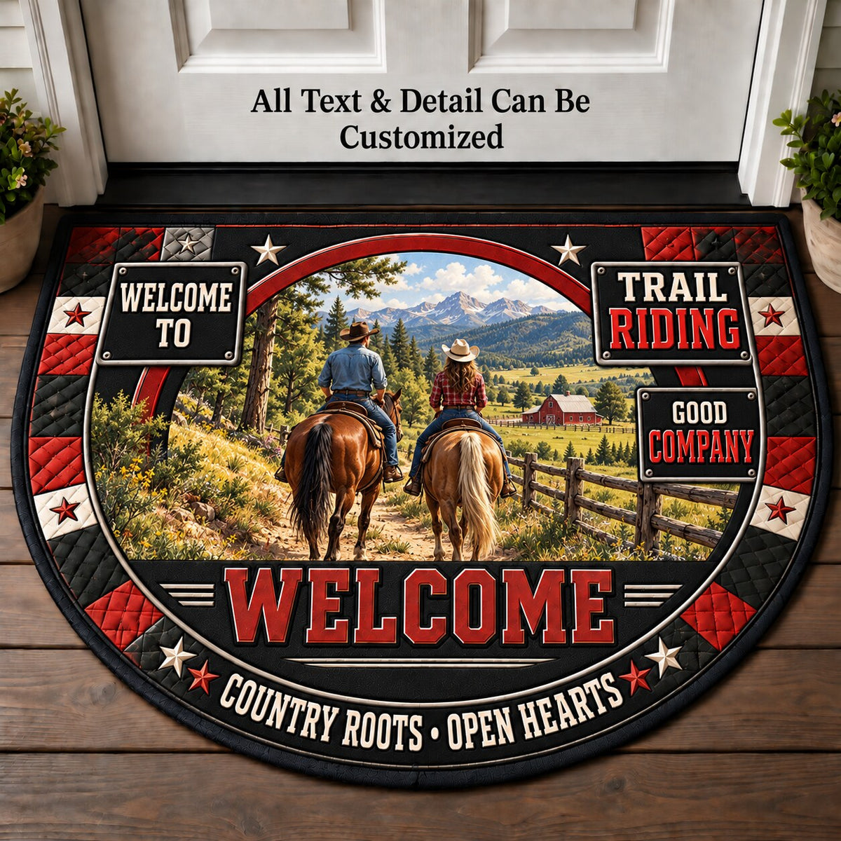 Trail Riding Personalized Half Round Mat | 5To9Vibe