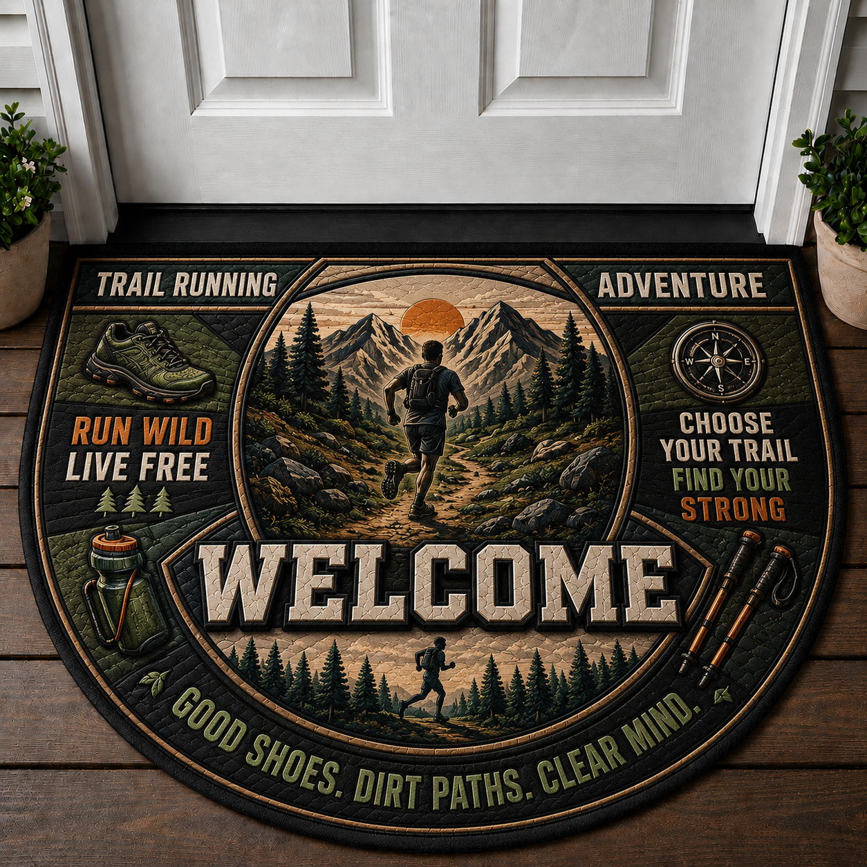 Mountain Calling Welcome Mat - Hiking & Forest Adventure Doormat - 5to9vibe