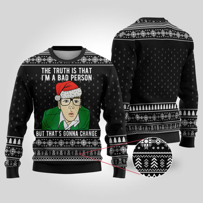 Trainspotting Ugly Christmas Sweater Black