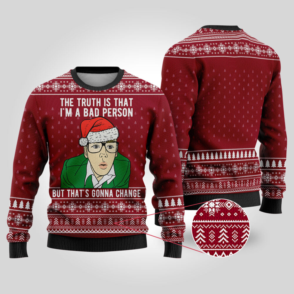 Trainspotting Ugly Christmas Sweater Cardinal Red