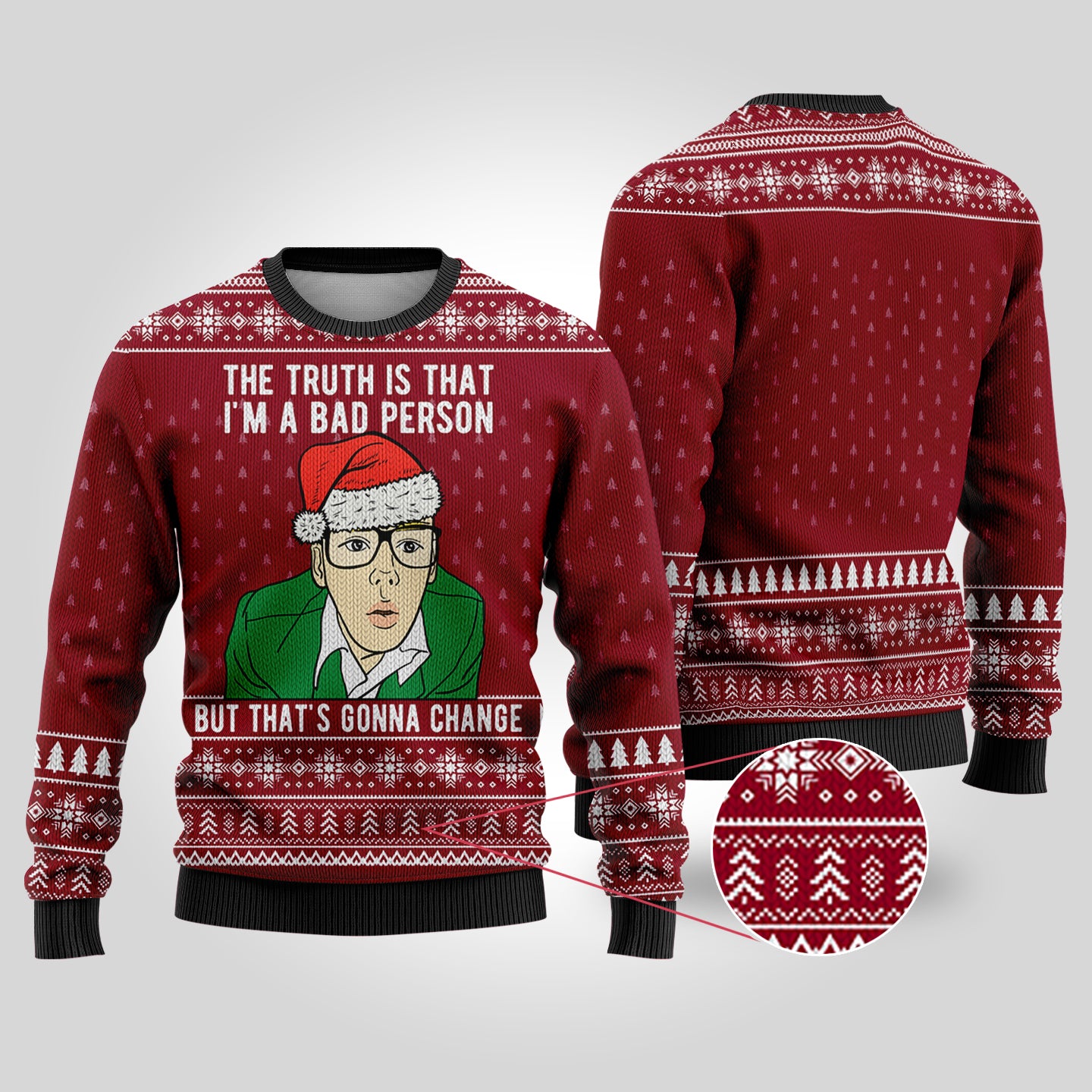 Trainspotting Ugly Christmas Sweater Cardinal Red
