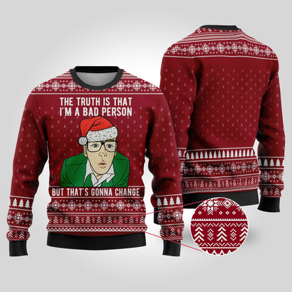 Trainspotting Ugly Christmas Sweater Cardinal Red