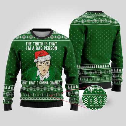 Trainspotting Ugly Christmas Sweater Forest Green