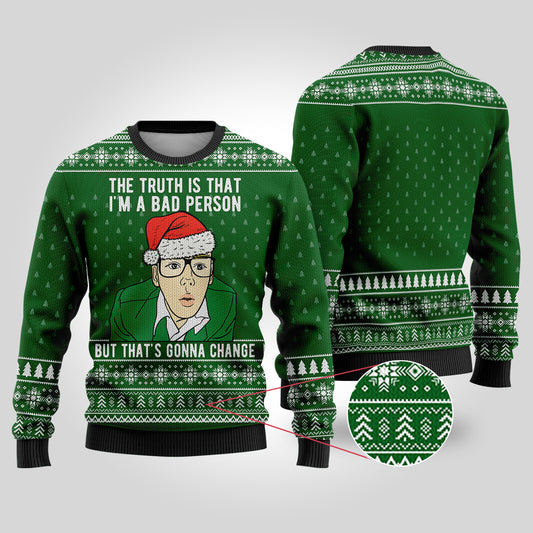 Trainspotting Ugly Christmas Sweater Forest Green