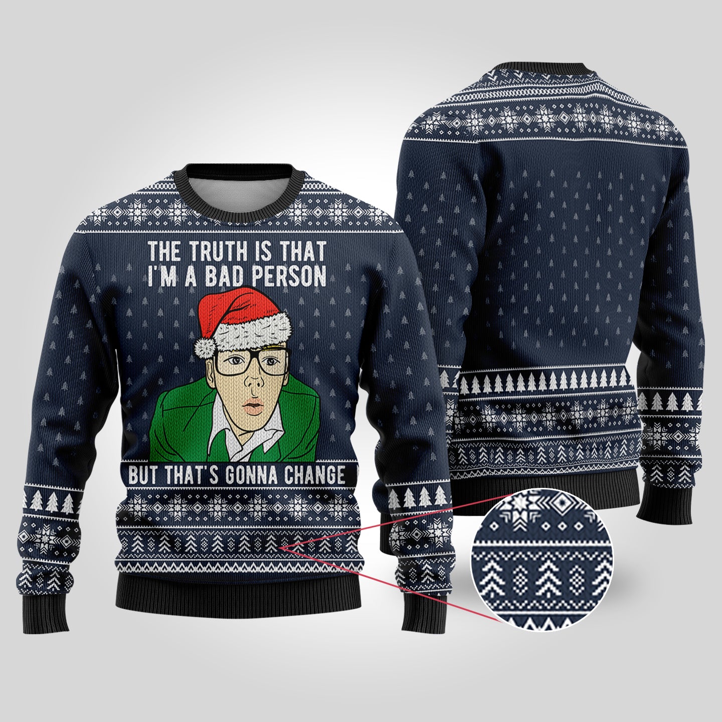 Trainspotting Ugly Christmas Sweater Navy